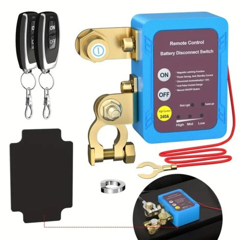 Spegnimento batteria remoto DC12V, interruttore batteria remoto, spegnimento circuito batteria 12V 240A, relè interruttore batteria, interruttore spegnimento automatico per campeggio auto (1/5)