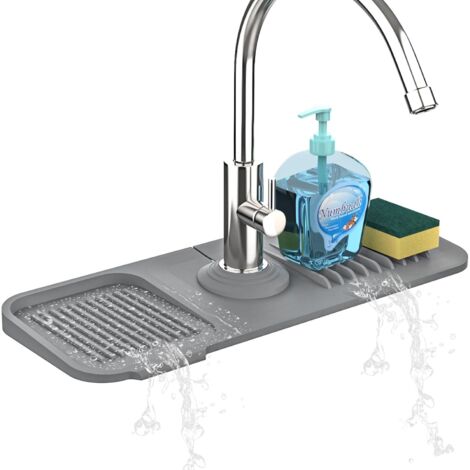 Paraspruzzi per rubinetto in silicone, Protezione per lavello da cucina, Tappetino per rubinetto da cucina per bagno, camper, lavanderia, adatto a rubinetti fino a 2,5 pollici