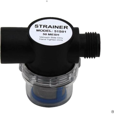 Filtro filtro in linea per pompa dell'acqua (MN:51S01) - Ingresso/uscita NPSM da 1/2" - Compatibile con la sostituzione RV, pompe Shurflo e WFCO (confezione da 01) (1/5)