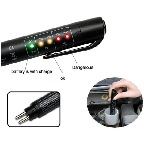 BR-Life Tester per liquido freni automobilistici Rilevatore di test per penna di rilevamento olio liquido freni DOT3 DOT4 DOT5.1 Tester per strumenti automatici Tester per liquido freni, penna di prov (1/4)