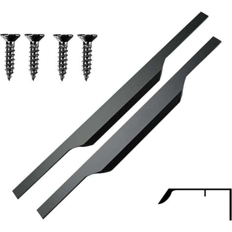 Maniglia da Cucina Maniglia per Mobili Maniglie per Mobili a Scomparsa Maniglie per Porte Nero Opaco Maniglia con Profilo in Alluminio Maniglia per Mobili da Cucina Integrata per Interni Armadio Casse