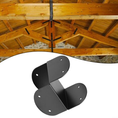 Set di 4 staffe di montaggio resistenti per pali metallici 4 x 4 (1/4)