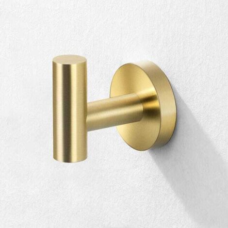Ganci per asciugamani, portasciugamani, gancio per bagno, porta asciugamani in acciaio inossidabile SUS304, ganci a parete (ottone spazzolato1) (1/3)