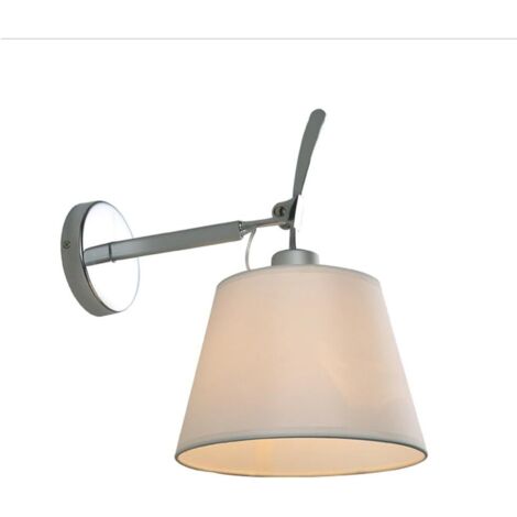 Lampada da parete Lampade in tessuto bianco Paralume regolabile Parete soggiorno Ristorante Studio Corridoio Parete camera da letto E27 Corridoio esterno Terrazzagiardinoesternocamera da lettotestiera (1/5)