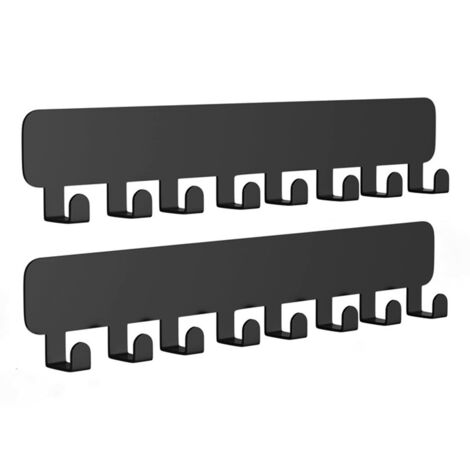 2 ganci da parete autoadesivi con 8 ganci - portasciugamani da bagno e da cucina - appendiabiti senza forare - ganci per quadri 【32X6,7X2cm】 (1/5)