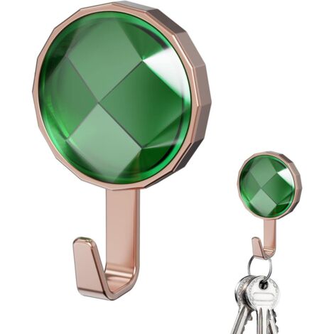 Ganci adesivi, Ganci adesivi da parete, Gancio porta asciugamani per il bagno, Ganci decorativi senza foratura per la camera delle ragazze, Camino, Chiavi, Borsa, Verde (1/5)