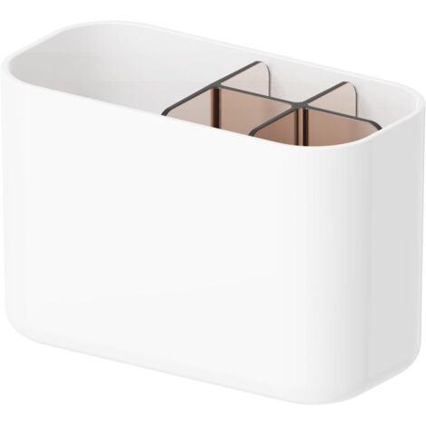 Portaspazzolino, Portaspazzolino elettrico a parete, Portaspazzolino da bagno, 5 slot per spazzolino, Rimovibile con sistema di drenaggio (Bianco) (1/5)