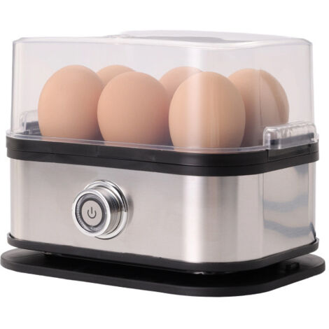 Cuociuova, Cuociuova compatto da 200 W, 6 uova facili da sbucciare, uova sode, uova medie, uova sode, bracconiere, macchina per frittate, vaporiera, cicalino, indicatore luminoso