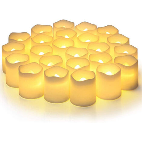 24 Pezzi Candele a LED con Fiamma Tremolante, Lampada con Candele Tremolanti, Piccola Candela, per Decorazioni Natalizie per la Casa Decorazione Pasquale di Nozze (1/5)