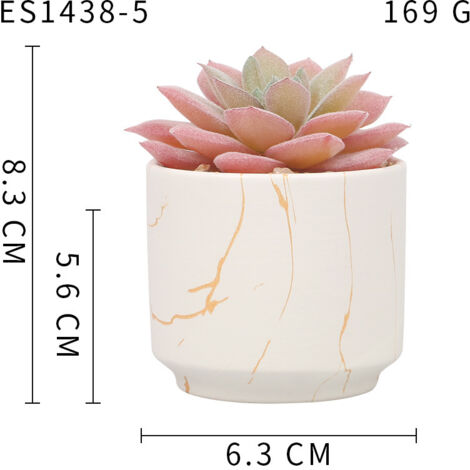 Piante grasse artificiali, graziose piante grasse in 2 vasi in ceramica rosa, piccole piante artificiali per ufficio, camera da letto, decorazioni estetiche per ufficio per donne (1/5)