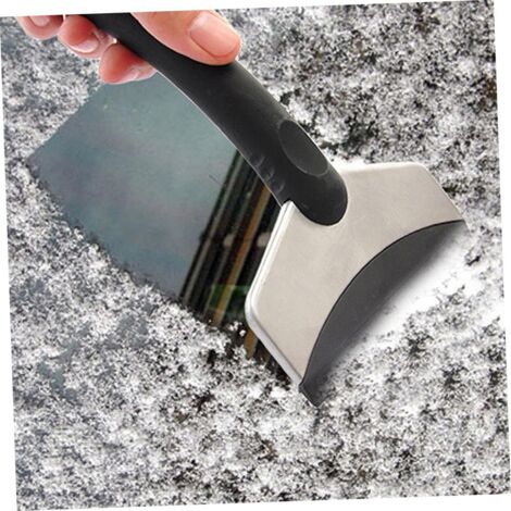 Set di 2 pale da neve e raschiaghiaccio per auto, rimozione della neve dai parabrezza, in acciaio inossidabile massiccio con manico sagomato antigelo, pratico strumento per auto invernali