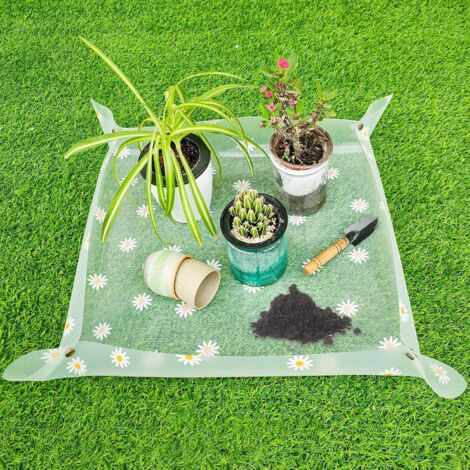 Tappetino per invasatura, Tappetino da giardinaggio, Tappetino da giardinaggio impermeabile, Tappetino per piantare, Tappetino pieghevole per piante, per giardino, vasi, piante grasse, 50 x 50 CM (1/5)