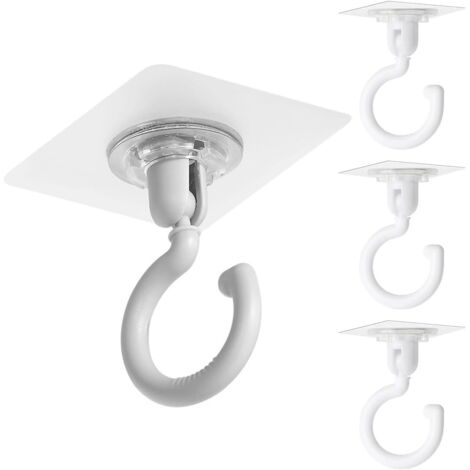 Ganci da soffitto autoadesivi extra resistenti - Set di 4 ganci autoadesivi trasparenti, senza perforazione, impermeabili, per bagno, cucina, ufficio o camera da letto. (1/5)