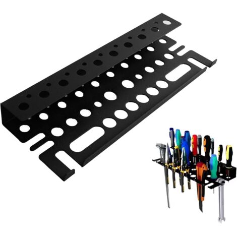Portautensili assemblato da parete, supporto da parete in metallo per utensili rotanti da 40 cm, per cacciavite, chiave inglese, supporto per martello, utensile manuale per officina, capannone, garage (1/5)