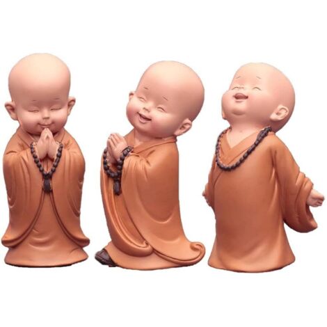 Mini statua di Buddha piccolo monaco figurine sculture Buddha ornamento TV accessori tavolo (1/5)