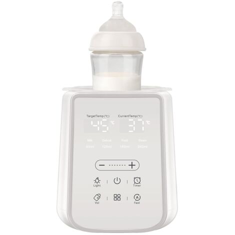 Scaldabiberon per latte materno con timer e luce notturna, scaldalatte 11 in 1 per biberon, mantenimento in caldo 48 ore, riscaldamento rapido senza BPA con temperatura regolabile per biberon in vetro (1/5)