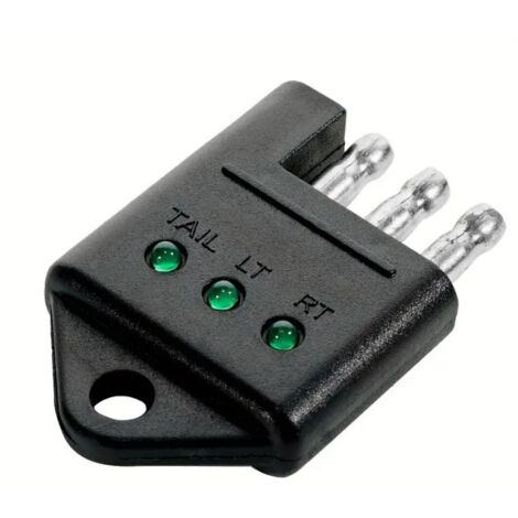 Testeur de prise de remorque à 4 broches - 4 voies - Plat - Testeur de lumière - Pour câblage de véhicule remorqué - Avec voyants LED - Testeur de circuit - Accessoires de voiture (1/5)