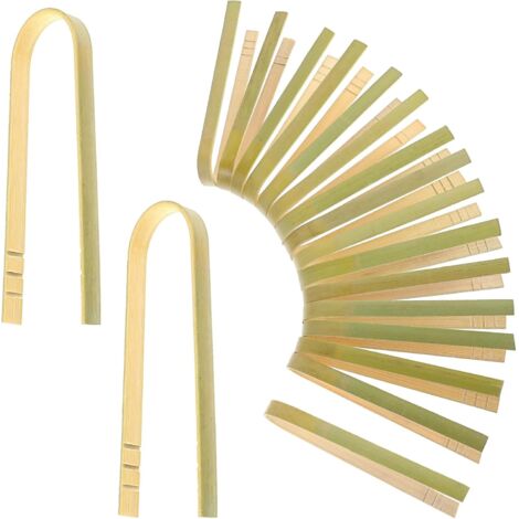 Pinze in bambù, Pinze piccole in legno, Pinze per grigliate in bambù, Mini pinze in bambù, Pinze da cucina in legno riutilizzabili con scanalatura antiscivolo per grigliare, insalata e arrostire