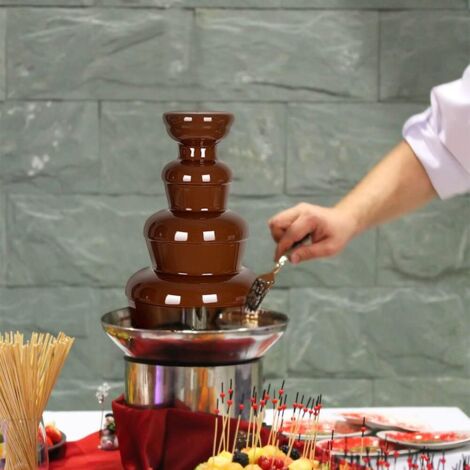 Fontana di cioccolato elettrica a 4 livelli, macchina per sciogliere il cioccolato, macchina per fonduta di cioccolato, macchina elettrica per fonduta di cioccolato, spina europea da 220 V