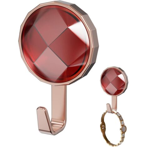 Ganci adesivi da parete, gancio porta asciugamani per bagno, gancio decorativo senza foratura per cameretta, portachiavi, borsa, rosso (1/5)