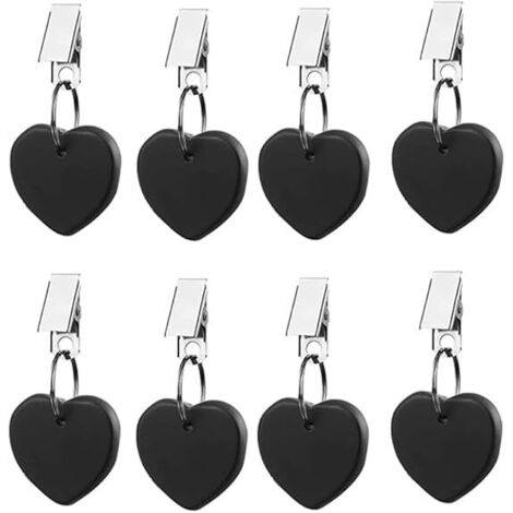 Confezione da 10 pesi per tovaglie con clip per interni ed esterni, cucina domestica, matrimoni, feste, picnic, marmo nero (a forma di cuore) (1/5)