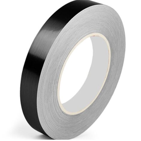 Nastro in pellicola 20 mm x 50 metri, nastro decorativo nero lucido, nastro adesivo per specchi per dettagli, pareti in risalto, arti grafiche, pareti di barche