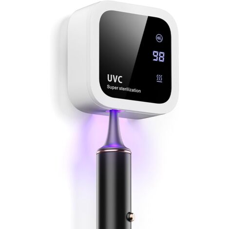 Sterilizzatore per spazzolini doppio UV-C e UV-A, portaspazzolino a parete con funzione di asciugatura all'aria, ideale per il bagno, l'uso personale e i viaggi (bianco) (1/5)