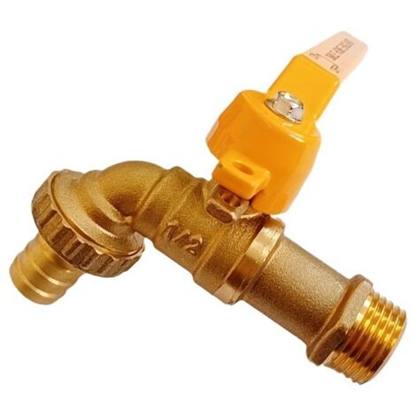 Rubinetto da giardino da 1/2 pollice, valvola a sfera in ottone per esterni Resistente al gelo -20 ℃ Rubinetti di scarico resistenti al calore Rubinetti premium da 120 ℃, per esterni con collegamenti