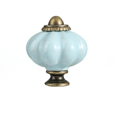 1 pz Pomelli Vintage a Zucca, Maniglia per Mobili Antichi, con Viti per Armadio da Cucina, Comò, Guardaroba (Blu)