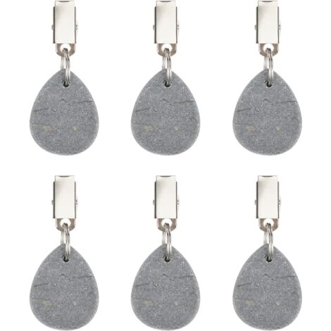 Pezzo di peso per tovaglia in marmo naturale, clip per tovaglia in acciaio inossidabile per pesi per tovaglie per tende, guinzaglio per tende, tovaglia da giardino (grigio) (1/5)