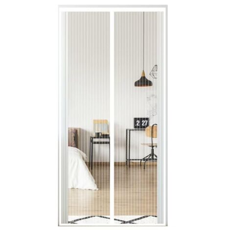 Zanzariera per Porta Finestra, Tende 120x210CM, Chiusura Automatica, Installazione Facile Senza Forare, Zanzariere Magnetiche per Ingressi/Balconi Ecc. (Poliestere, Bianco) (1/4)