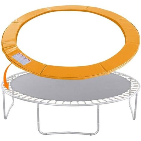 Protezione bordi trampolino, diametro 183 cm, copertura a molle, protezione bordi, tappetino di sicurezza, resistente ai raggi UV, antistrappo - Arancione