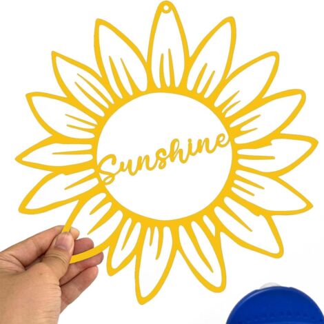 Cesoia girasole in metallo giada con logo Sunshine Decorazione da parete, decorazione del soggiorno della camera da letto di casa (1/5)