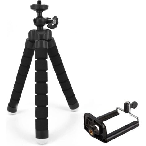 Treppiede per proiettore, staffa per montaggio su scrivania da letto, supporto per fotocamera per telefono cellulare (colore: treppiede nero) (1/5)