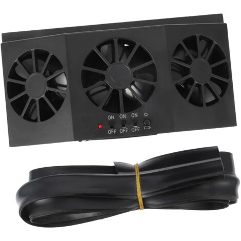Ventilatore di scarico per auto alimentato per ventilazione Estrattore d'aria solare Deodorante per auto Ventilatore per auto solare Raffreddatore d'aria per auto ABS Nero (1/2)