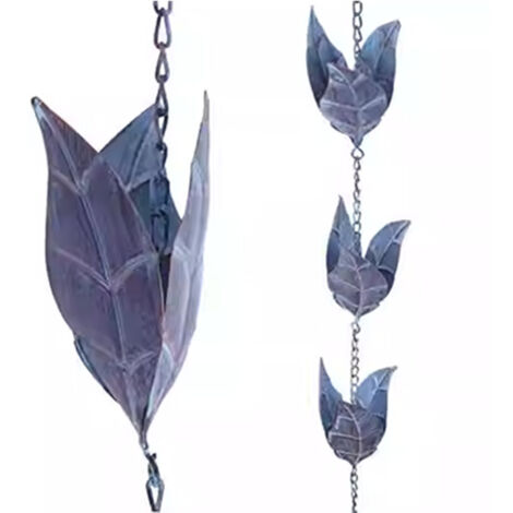 Catena antipioggia decorativa in metallo lunga 1 m per il pluviale della casa da giardino, carillon decorativo per la pioggia in metallo da appendere