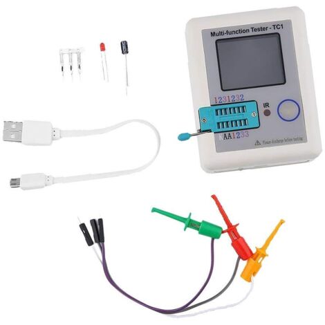 Misuratore ESR di resistenza di capacità di resistenza del transistor TC1 ESR Tester (1/4)