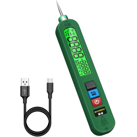 Penna tester di tensione ricaricabile AC 12-300V Tester di dispersione elettrica unipolare a grande schermo con allarme acustico e visivo Rilevatore di fase a filo vivo con torcia elettrica