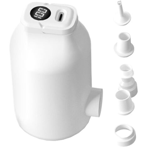 Pompa ad aria per gommoni Pompa Gonfiabile Elettrica Portatile con 5 Ugelli Leggeri, Accessori per il Tempo Libero all'Aperto per Campeggio, Materasso Galleggiante, Kayak, Piscina, Amici (1/5)