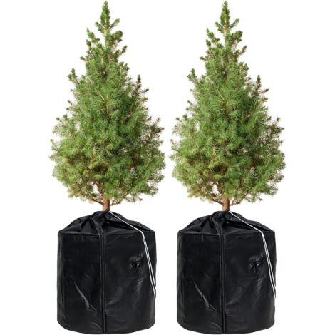Copertura invernale per piante da esterno: set di 2 sacchetti antigelo per piante in vaso, copertura invernale per piante in vaso 45 x 55 cm, coperture protettive antigelo per piante in vaso (Nero) (1/5)