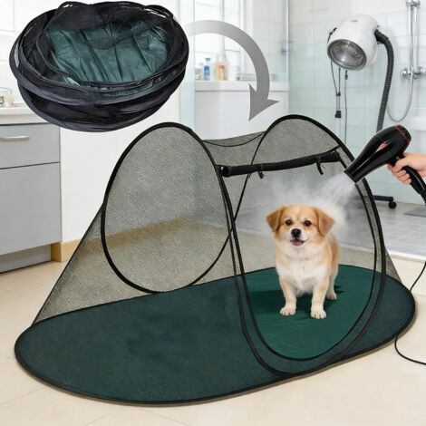 Tenda per cani da esterno Tenda per animali pieghevole con borsa per il trasporto Box per interni portatile per gattini, cuccioli, conigli (Nero, M, 1) (1/5)
