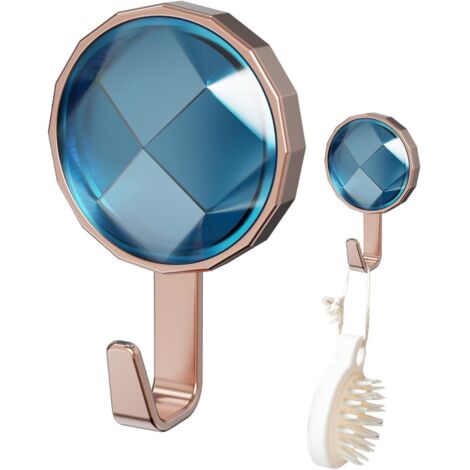 Ganci adesivi, Ganci adesivi da parete, Gancio porta asciugamani per il bagno, Ganci decorativi senza foratura per la camera delle ragazze, Camino, Chiavi, Borsa, Blu (1/5)