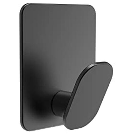 4 Pezzi Adesivo Gancio da Parete Adesivo Appendiabiti Porta Asciugamani Bagno Cucina Gancio per Asciugapiatti Gancio Asciugamano Adesivo Senza Foratura Acciaio Inossidabile, Nero (1/5)