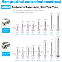 Viti Per Riparazioni Set Viti Assortite 500 Pezzi - In Acciaio Inox Per Fai Da Te M2 M3 M4 - Foto 8