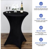 8 Tovaglie Da Cocktail In Spandex Nero, Elasticizzate, 80x110 Cm, Per Tavoli Rettangolari, Perfette Per Feste E Matrimoni - 2