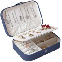 Set Da 4 Bustine Portagioielli In Velluto Blu Con Bottone A Pressione – 10x7,5 Cm, Ideali Per Orecchini, Anelli, Bracciali E Orologi