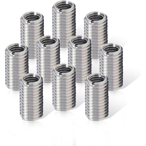 M8 a M6 x 15 mm, 10 piezas de tornillo de inserción de rosca de acero inoxidable, herramienta de reparación de rosca interna métrica para automóviles, turbinas de vapor, dispositivos mecánicos (1/5)