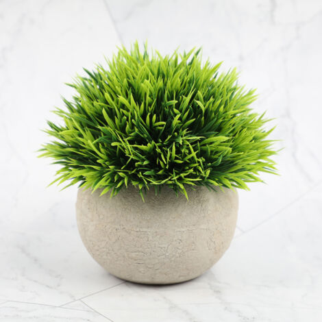 Decoración decorativa para sala de estar, balcón, dormitorio, baño, mesa, planta artificial, 2 piezas, 13 x 10 x 13 cm (1/5)