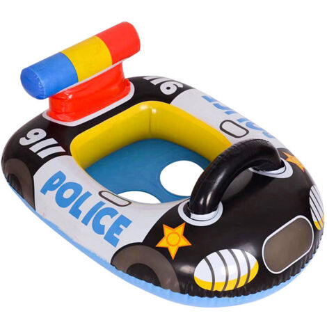 Boya de natación inflable para niños, flotador de piscina, coche de policía, boya de natación inflable para playa o piscina