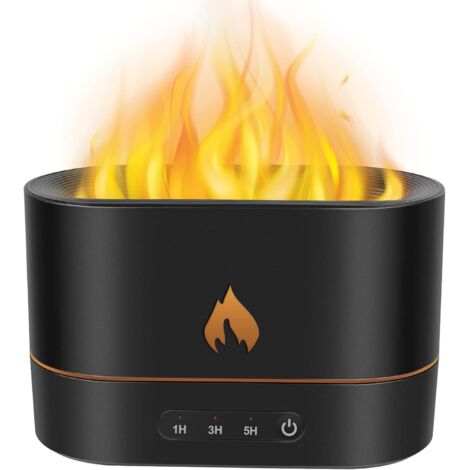 Difusor de aroma de aceite esencial de 250 ml con efecto de llama, 3 en 1 con 3 temporizadores y apagado automático sin agua, 2 modos de luz, humidificadores de aire para bebés y yoga (1/5)